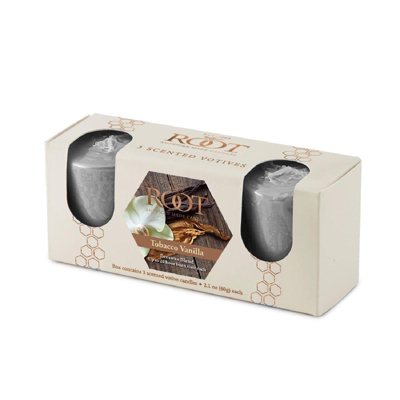 Root Candles Scented 20 Hour Beeswax Blend Votive Candles Gift Box